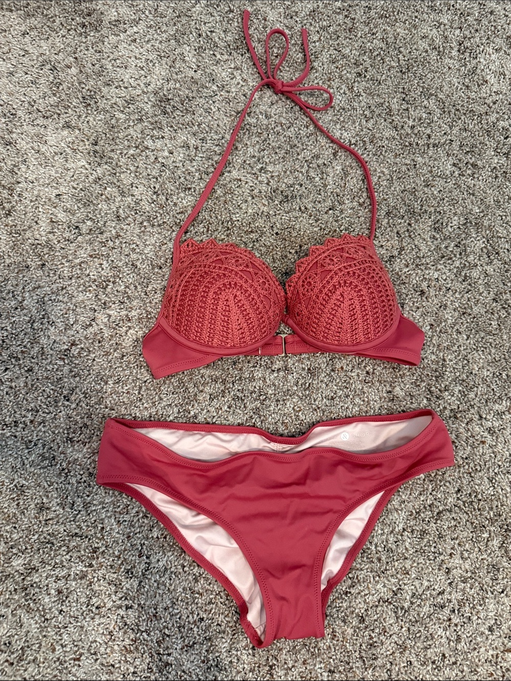 Women’s Crochet Bikini Set Pink